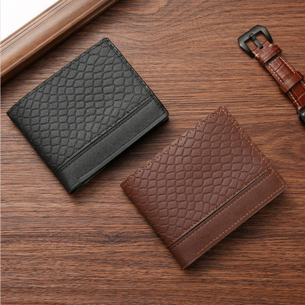 Snake Skin Pattern Men's Short Wallet