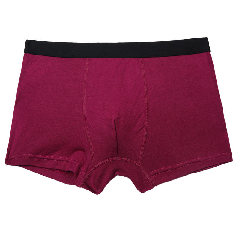 Pure Color Bamboo Fiber Men's Underwear