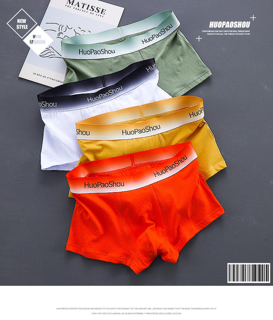 Solid Color Men's Boxer - Men Panties Cotton Underpants Boxers