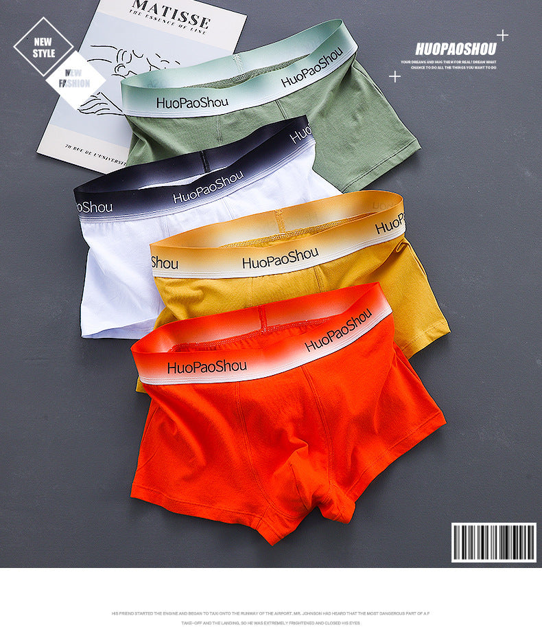 Solid Color Men's Boxer - Men Panties Cotton Underpants Boxers