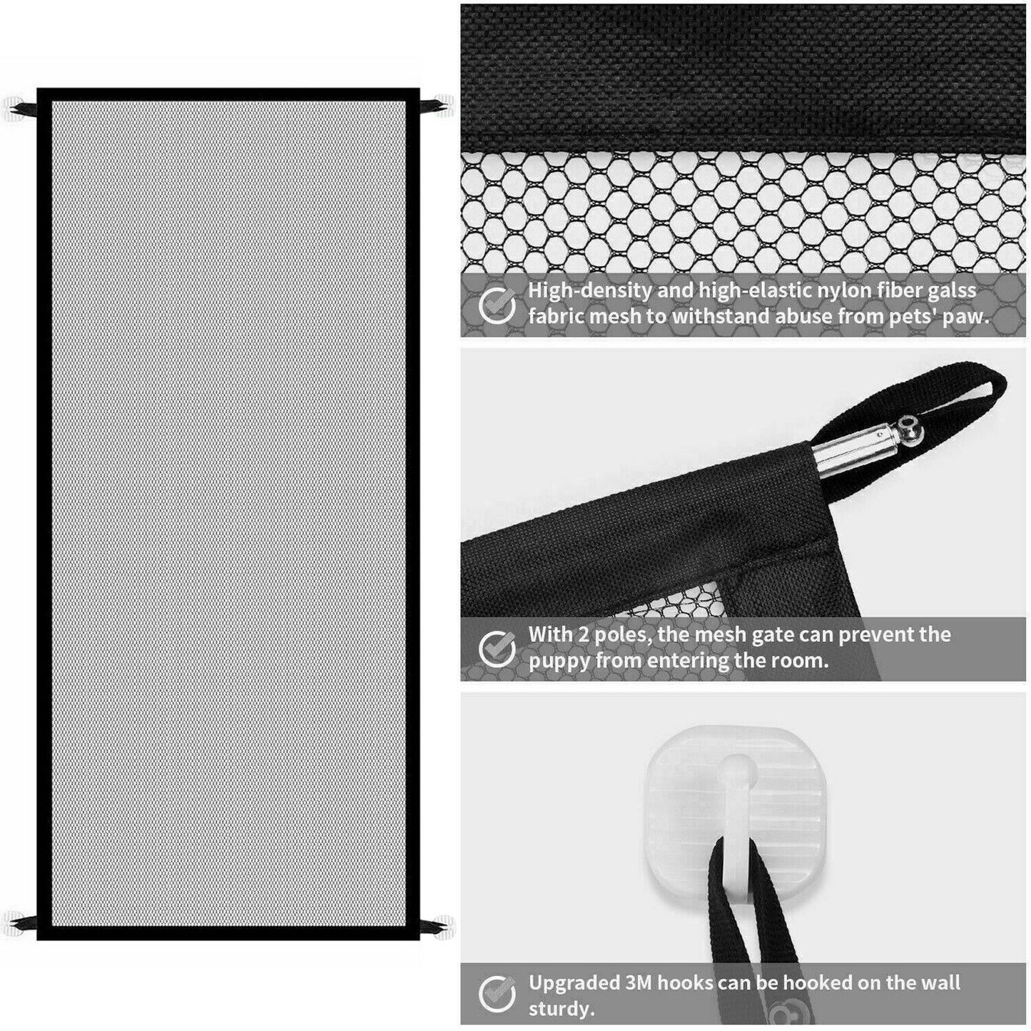 Portable Mesh Pet Safety Gate – Magic Guard Net for Dogs & Cats (Stairs & Doorways)