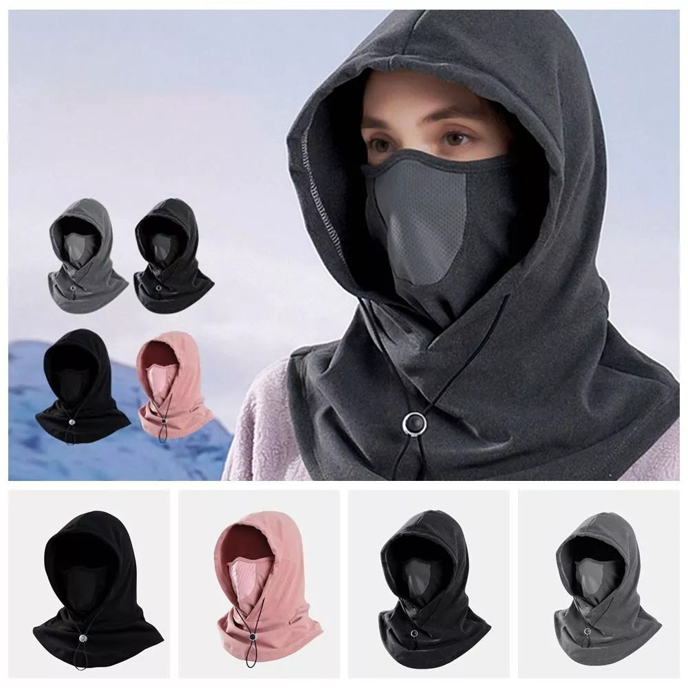 Winter Thermal Fleece Scarf - Ski Face Mask Neck Warmer Hood Hat Windproof Cold Warm Riding Cap Sports Outdoor