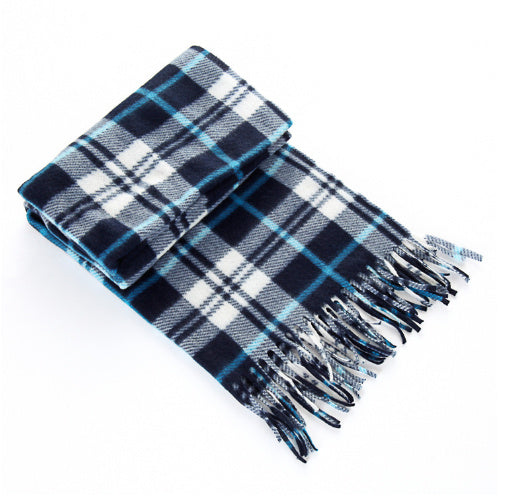 Autumn And Winter Black And White Plaid Plus-sized Thick Thermal Men's And Women's Scarf