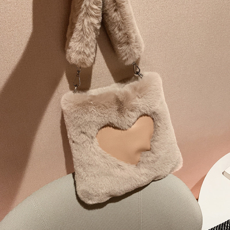 Love Handbags - Winter Plush Shoulder Bags For Women
