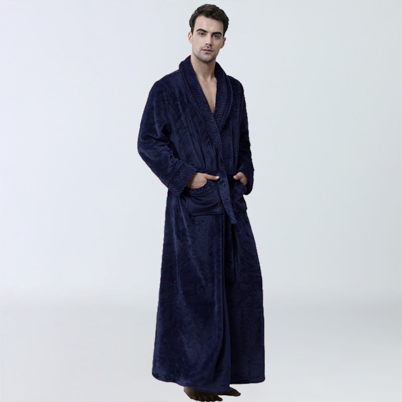 Men's Winter Coral Fleece Nightgown - Homewear Thickened Pajamas