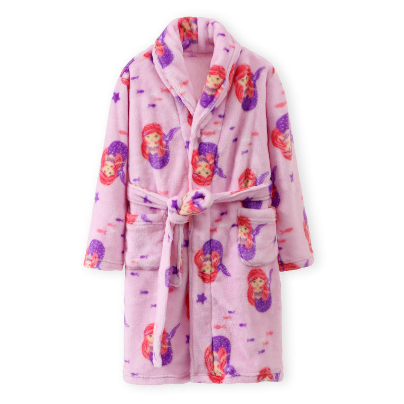 Children's Autumn And Winter Flannel Robes