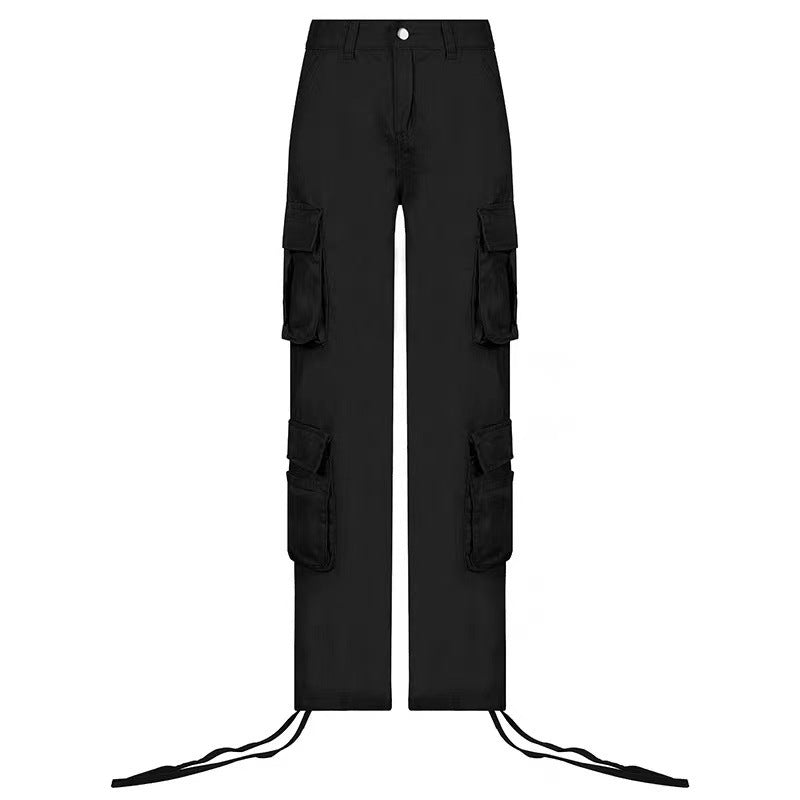 Street Hip-hop Trousers With Pockets - Low Waist Overalls Fashion Casual Cargo Pants