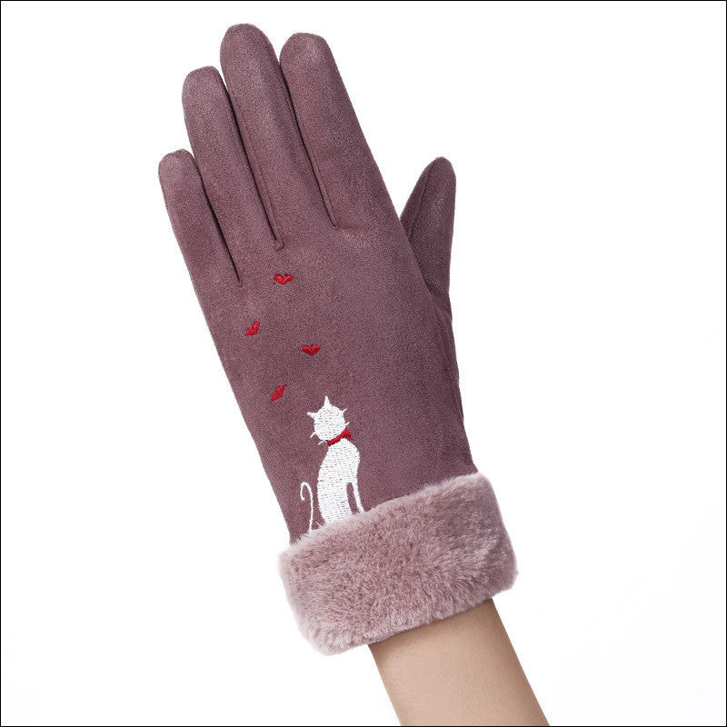 Women Winter Suede Gloves