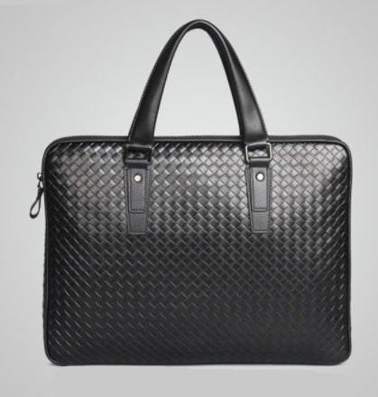 Men's Bag Leather Briefcase - Hand Woven Luxury Handbags Business Tote Bags For Men High Quality Laptop Handbags