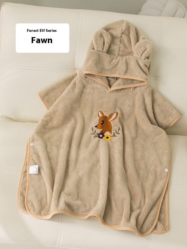 Coral Fleece Children's Bathrobes Cartoon Cloak Wearable