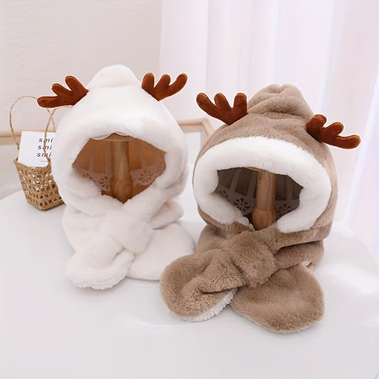 Cute Deer Plush Rabbit Ear Head Warmer
