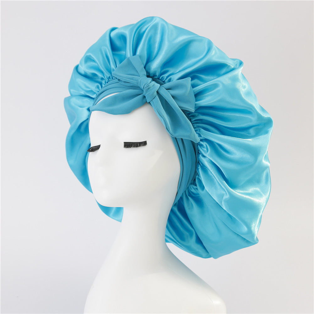 New Silk Bonnet - Women Satin Bonnet Hair Bonnet Night Sleep Cap Scarf Wrap For Curly Hair With Tie Band For Curly Hair