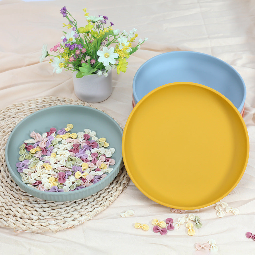 Creative Minimalist And Portable Children's Silicone Dining Plate