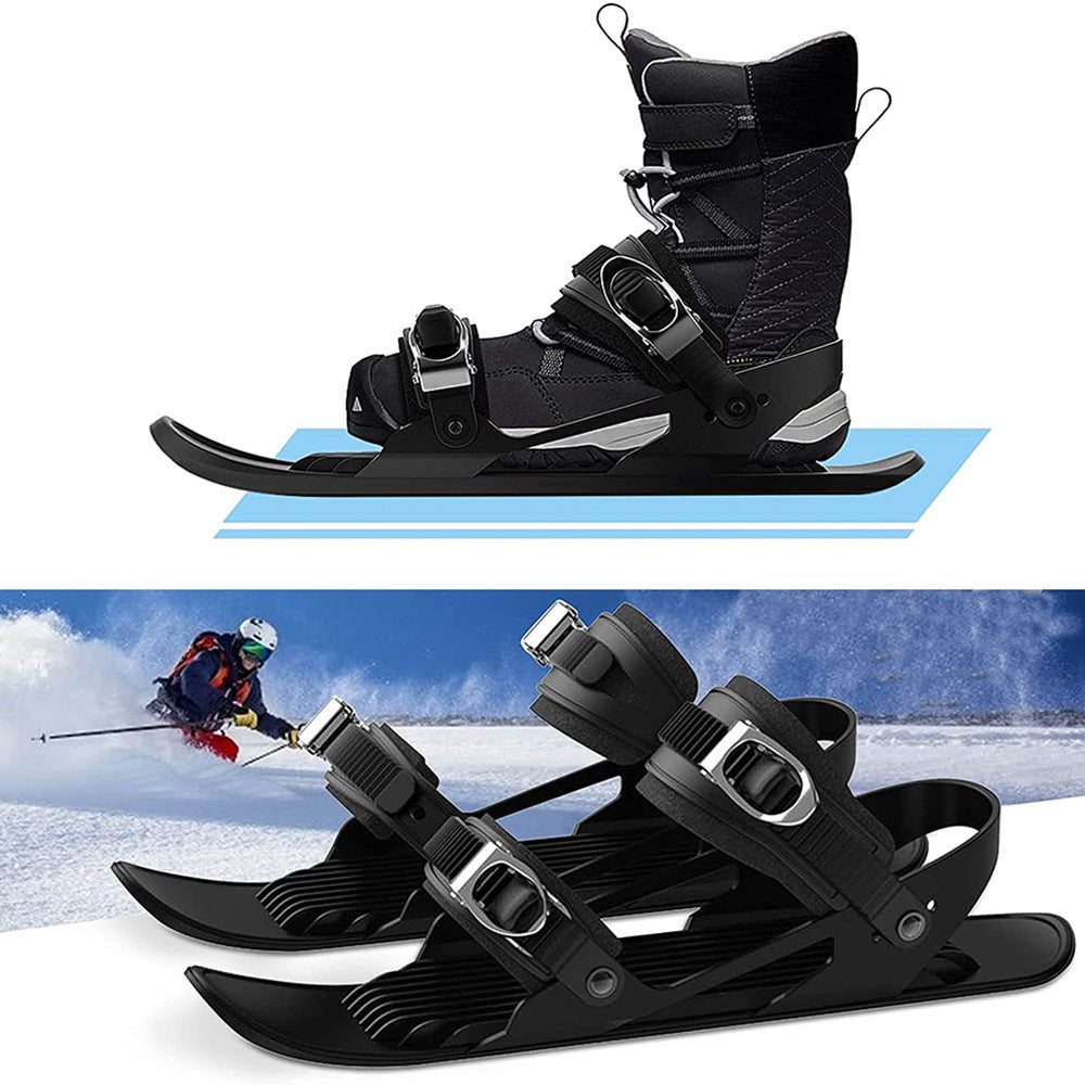 Mini Ski Skates Portable - Short Skiboard Adjustable Skates Shoes For Snow