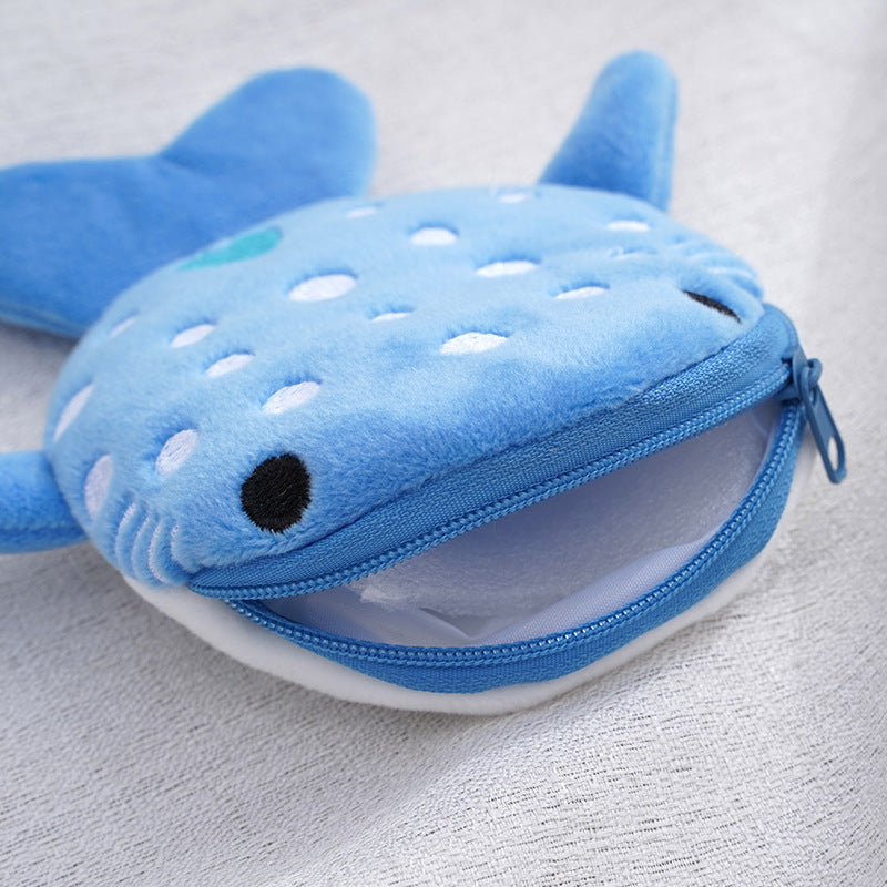 Plush Children's Shark Coin Purse - Cute Cartoon Pendant