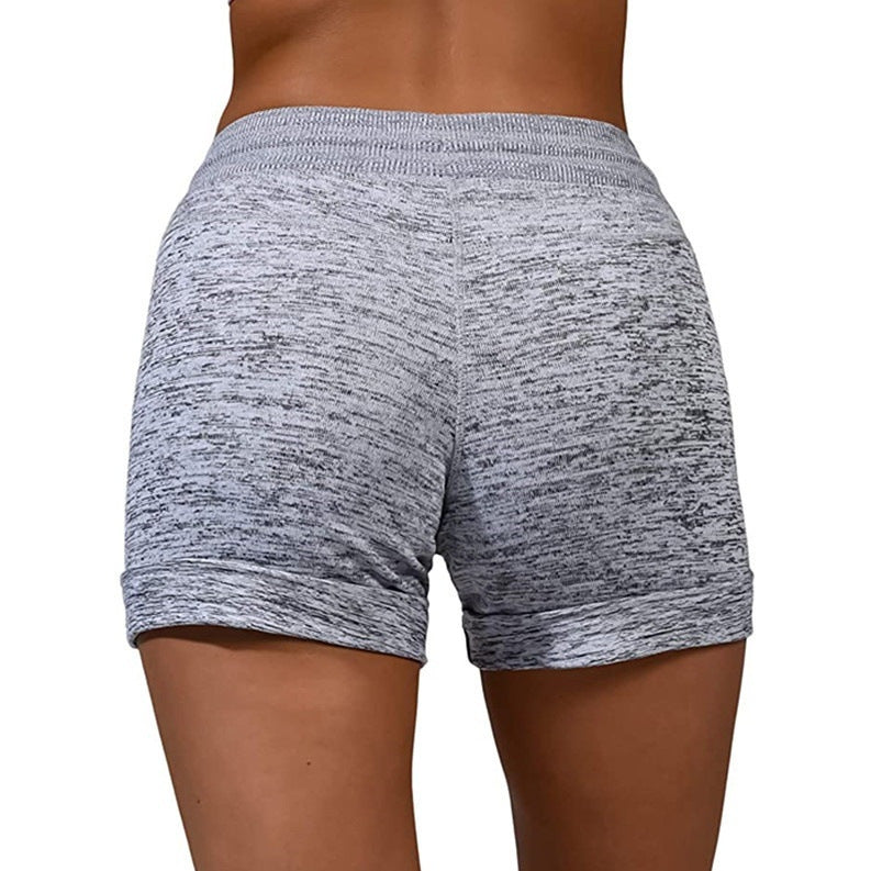 Women Stretchy Sports Shorts - Quick-dry Lace-up Short