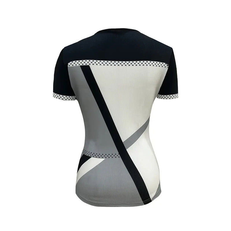 Women's Color Block Zipper T-Shirt - Casual Short Sleeve Summer Top Asymmetric solid Color Casual T shirt With Zipper