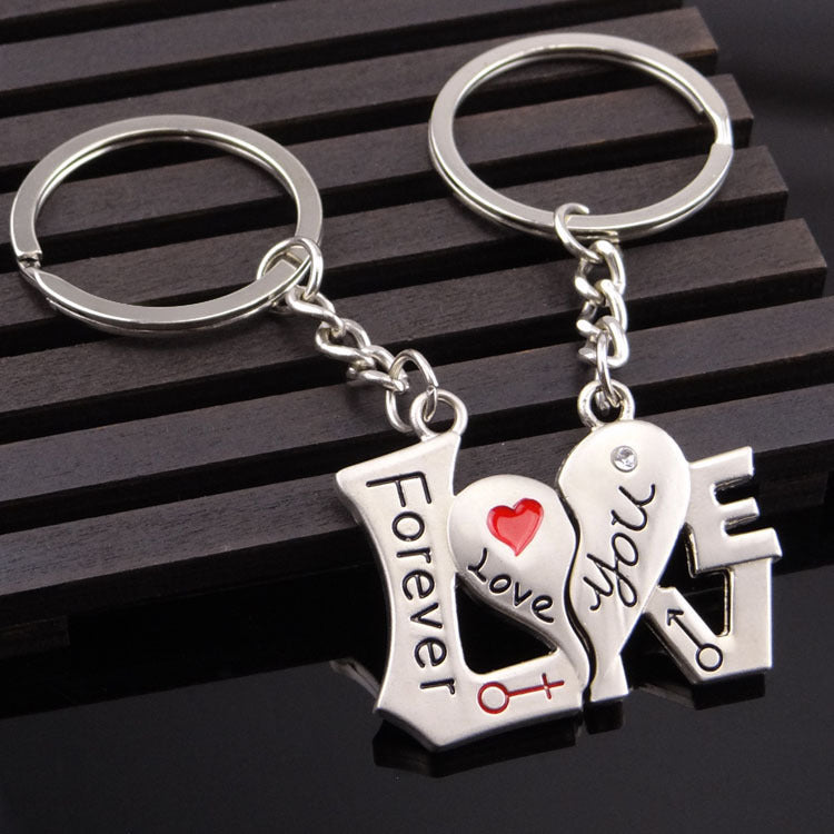 Metal Creative Love Letter Couple Keychain - Valentine's Day Gift Small Gift