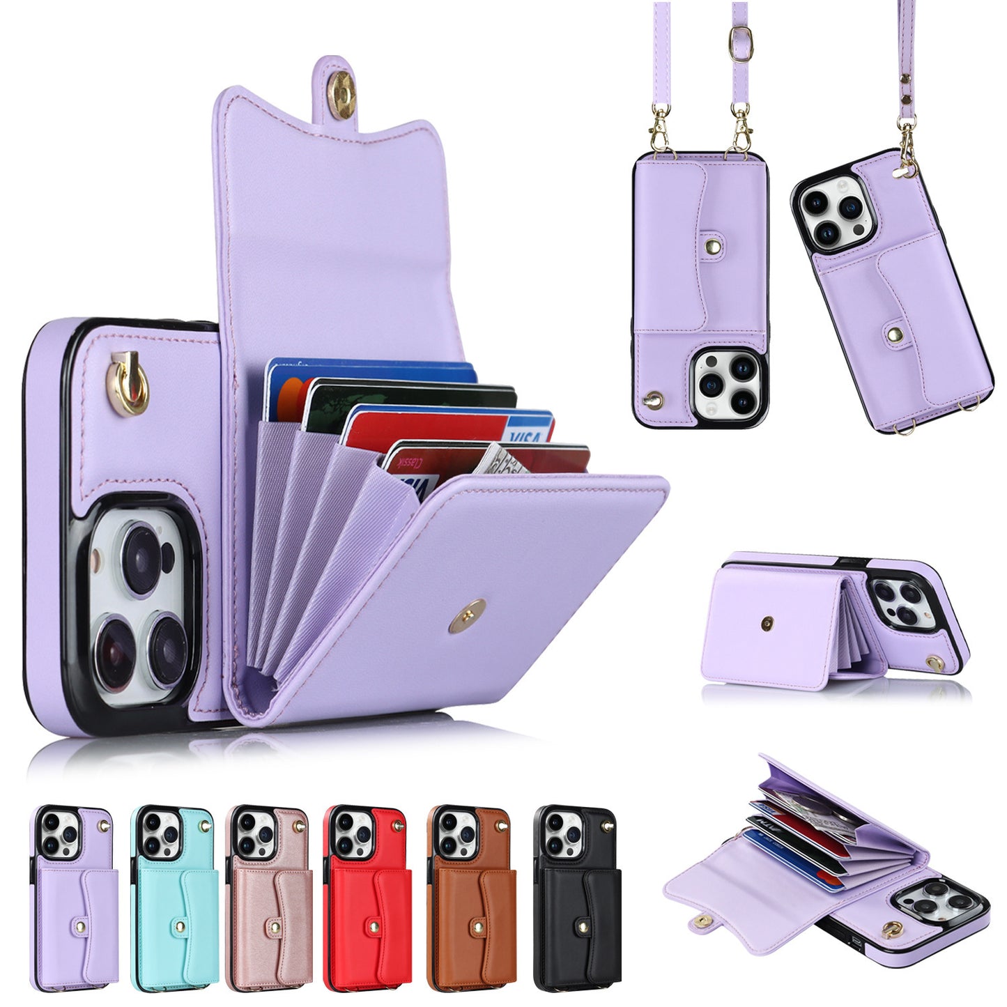 Crossbody Card Holder Phone Case - Multi-function Card Holder