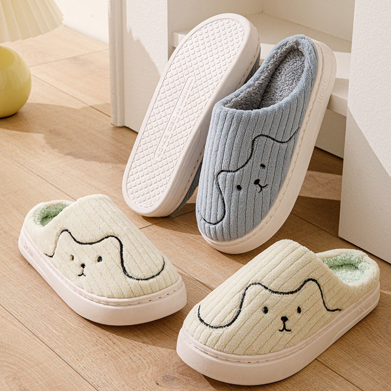 Striped Cat Slippers - Indoor Couple Non-slip Floor Bedroom Slipper Winter Warm Plush House Shoes Women Men