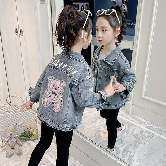 Cartoon Children Denim Jacket Top
