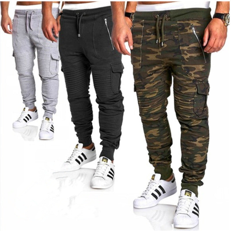 Sports Pants - Striped Pleated Casual Men's Pants