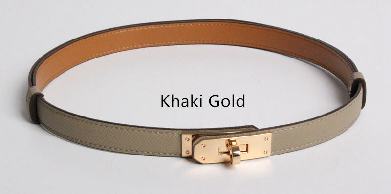 High Quality Women's Real Leather Belts – 1.8cm Width with Golden Buckle