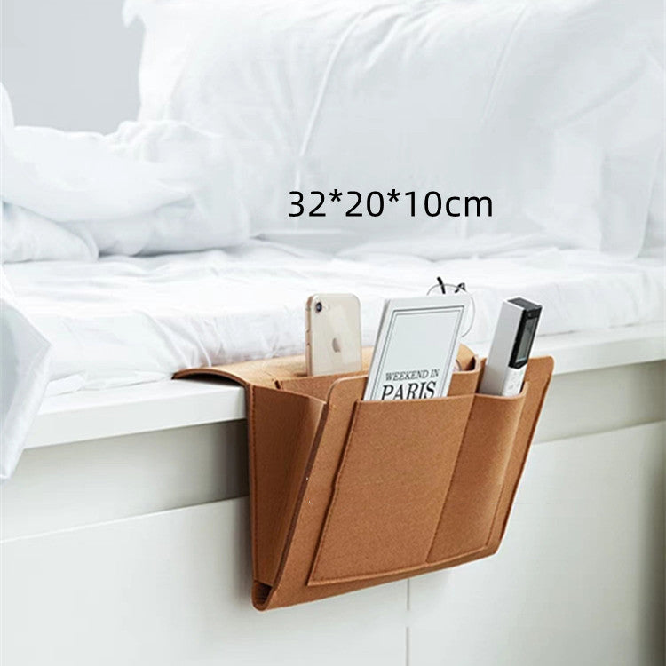 Bed Storage Bag with Pocket - Bedside Hanger Table Sofa Bedroom Mattress Bedside Anti-slip Organizer Holders