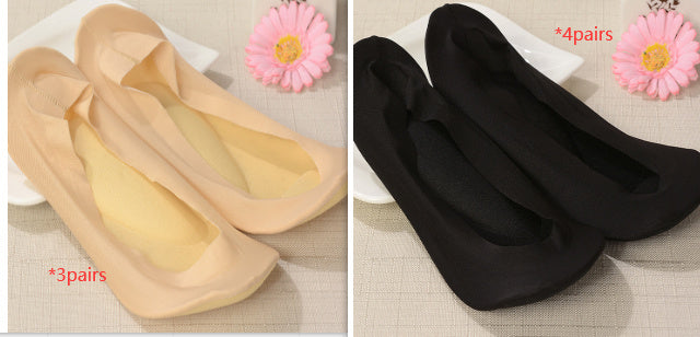 3D Arch Foot Massage Health Care Women Socks - Summer Socks Ice Silk Socks Invisible Slippers Feet Care