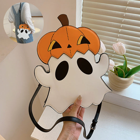 Halloween Shoulder Bags - Creative 3D Cartoon Pumpkin Ghost Design Cute Bags