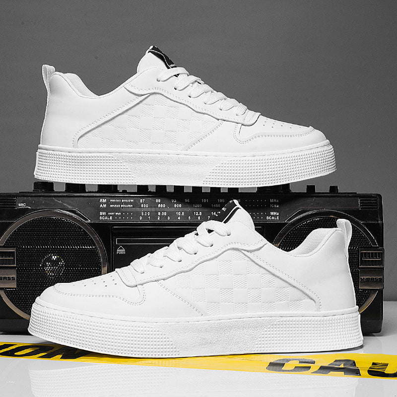 Casual Lace-up Sneakers - Men's Fashion Breathable Plaid Flats Shoes