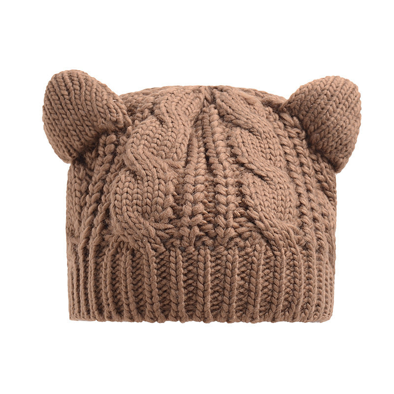 Hand Made 3D Cute Knitted Cap - Ear Beanie For Winter