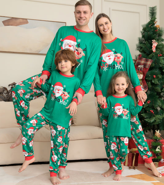 Christmas Pajamas For Family - Matching Family Christmas PJs Sets Santa Claus Printed Top Sleepwear