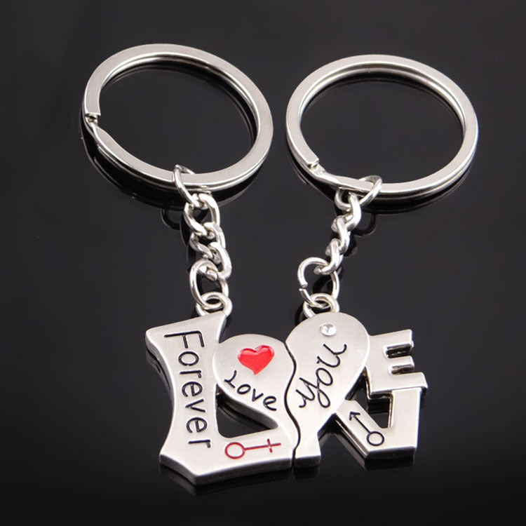 Metal Creative Love Letter Couple Keychain - Valentine's Day Gift Small Gift