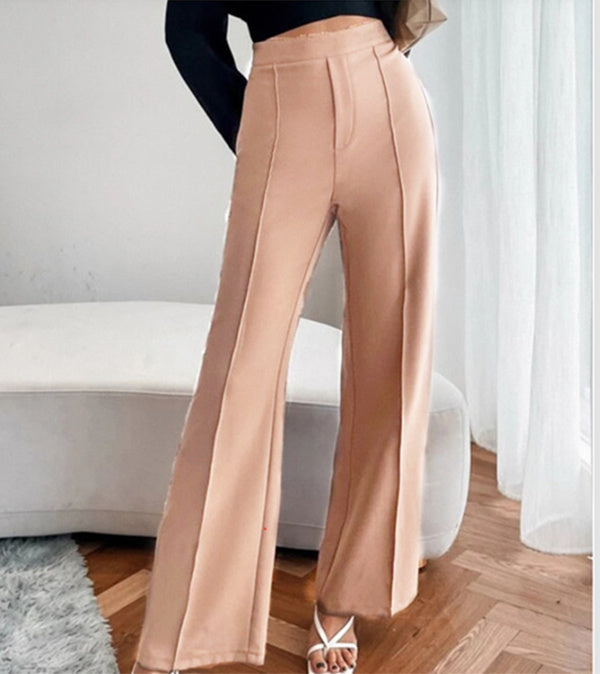Loose Straight Pants - Women High Waist Casual Trousers
