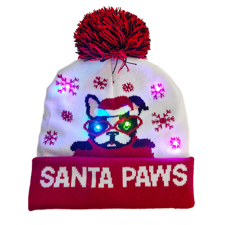 LED Christmas Sweater Beanie Christmas Light Up Knitted Hat - Christmas Gift Kids Xmas New Year Decorations