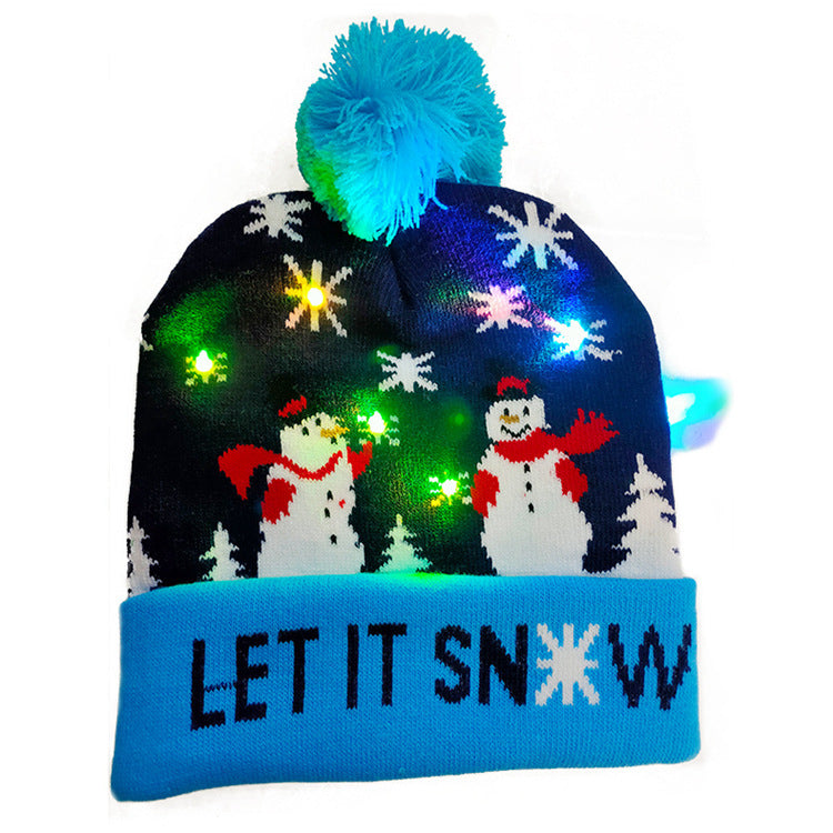 LED Christmas Sweater Beanie Christmas Light Up Knitted Hat - Christmas Gift  Kids Xmas New Year Decorations
