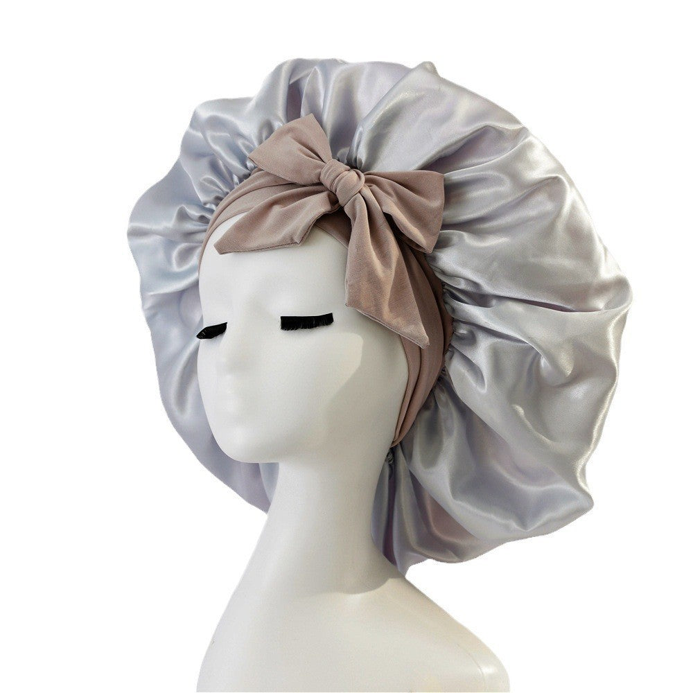 New Silk Bonnet - Women Satin Bonnet Hair Bonnet Night Sleep Cap Scarf Wrap For Curly Hair With Tie Band For Curly Hair