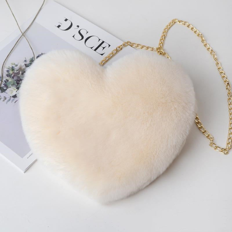 Love Bags For Women - Plush Chain Shoulder Bags Valentine's Day Party Bag