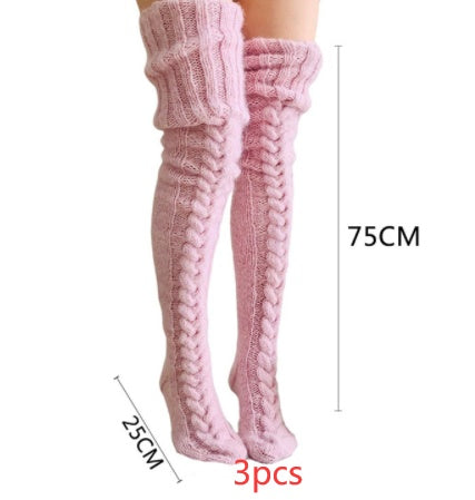 Knitted Long Socks - Over the knee lengthened stockings