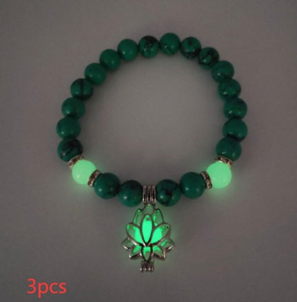 Natural Stone Bracelet - Yoga Healing Luminous Glow In The Dark Charm Beads Bracelet For Men and Women
