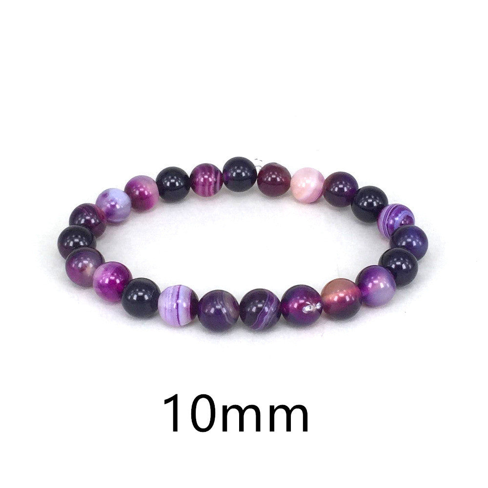 Beautiful Natural Violet Unisex Bracelet - En Pierre Naturelle Violet Pour Femme