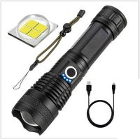 Strong Light Flashlight - Rechargeable, Zoom Power Display, Outdoor Super Bright And Portable