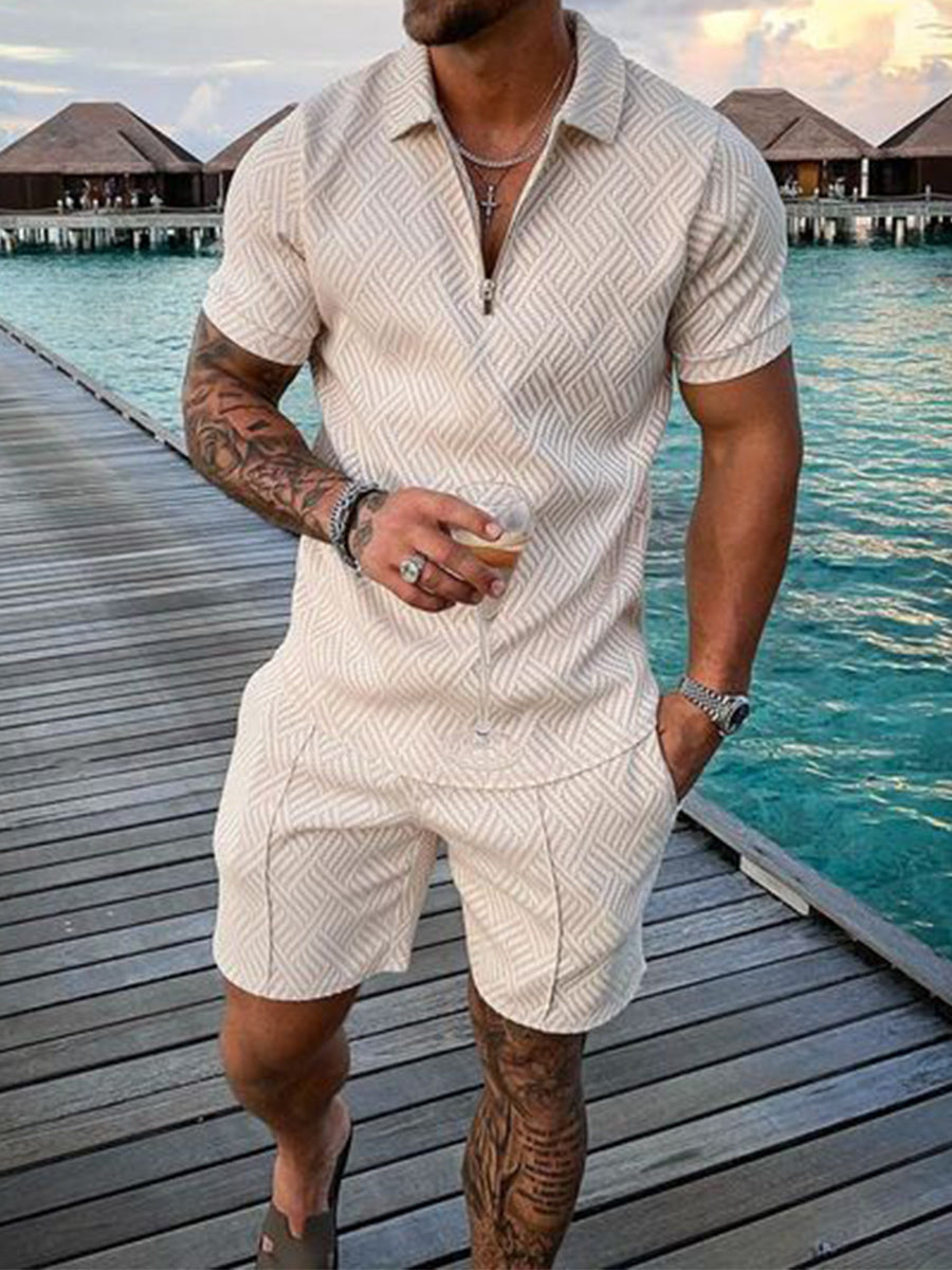 Men's Summer Short Sleeve Shorts - Casual Suit