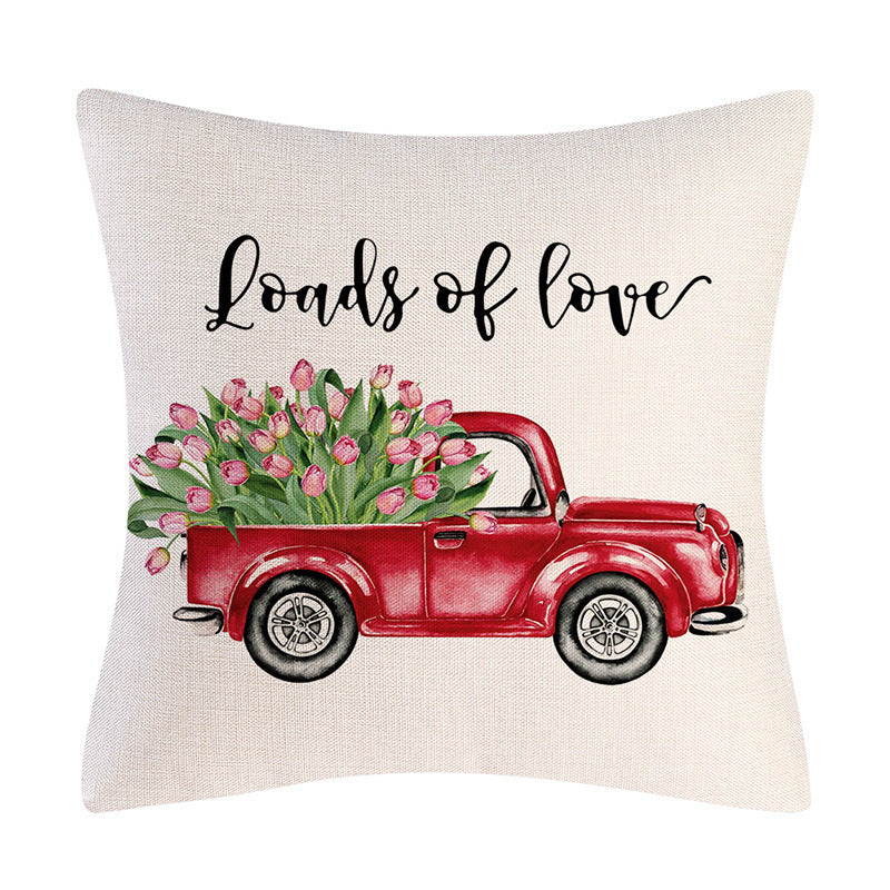 Valentine's Day Linen Cushion Cover - Pillowcase Holiday Gift