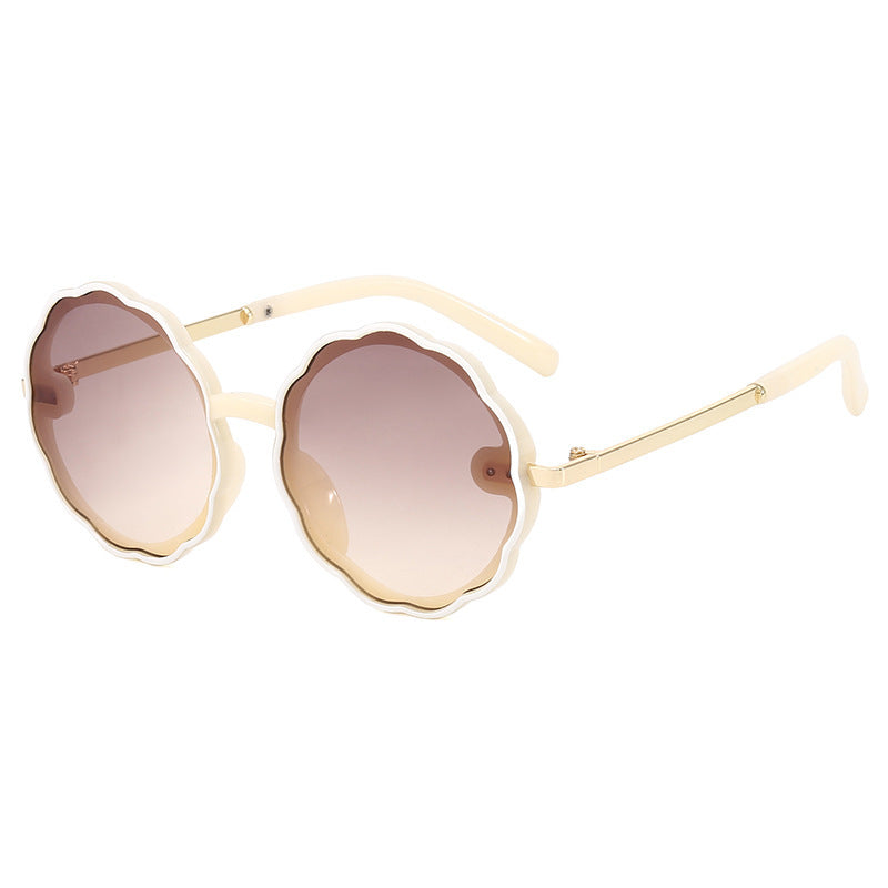 Kids Wave Frame Vintage Round Sunglasses