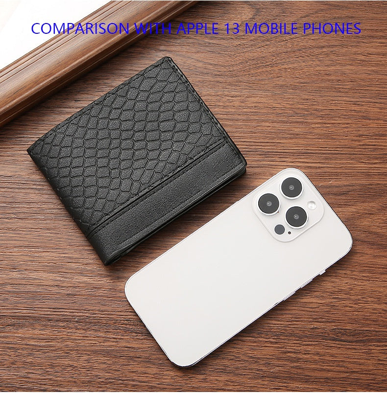 Snake Skin Pattern Men's Short Wallet