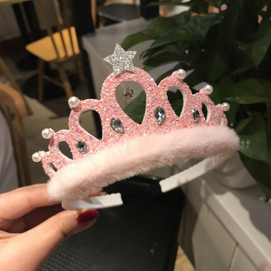 New Sequined Crystal Tiara - Girls Crown, Children's Hair Accessories