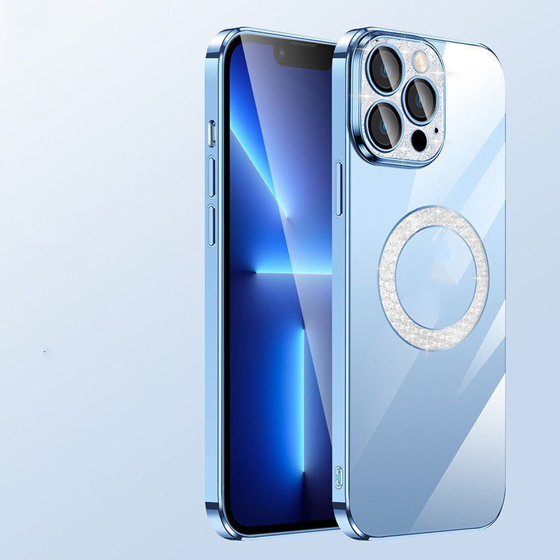 Electroplating Soft Diamond Ring Phone Case -  Drill Leakage Standard Mobile Phone Case Lens Film