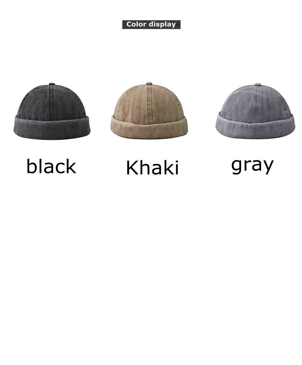 Washed Denim Eaves Distressed Skullcap